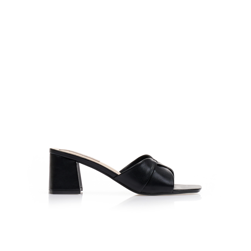 Tsoukalas Πέδιλα mules μαύρα δερματίνη ΜΑΥΡΟ