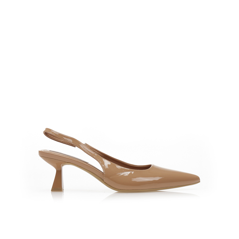 Γόβες mules nude λουστρίνι NUDE