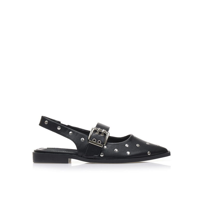 Tsoukalas Γόβες mules μαύρες δερματίνη με μπαρέτα και τρουκς ΜΑΥΡΟ