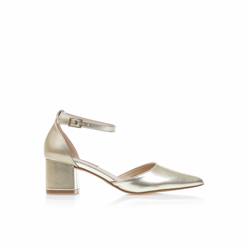 Γόβες TSOUKALAS χρυσές δερματίνη μυτερές ΧΡΥΣΟ