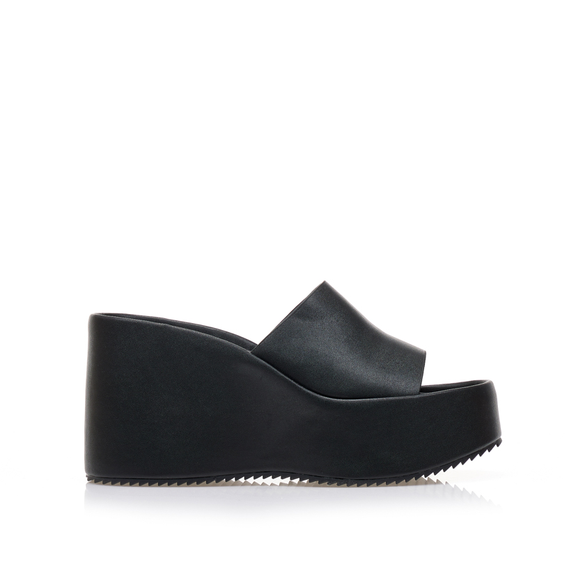 Tsoukalas Πλατφόρμες μαύρες δερματίνη ΜΑΥΡΟ