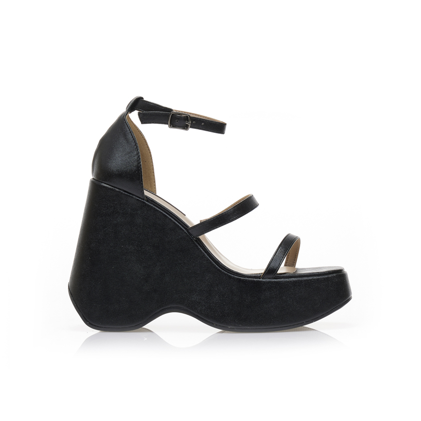 Πλατφόρμες μαύρες δερματίνη ΜΑΥΡΟ