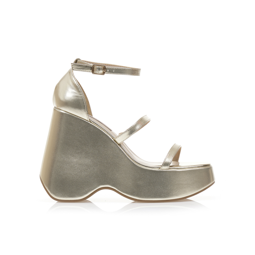 Πλατφόρμες χρυσές δερματίνη ΧΡΥΣΟ