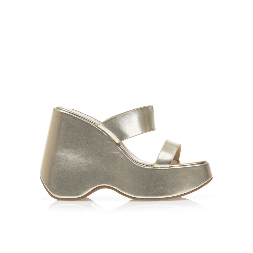 Πλατφόρμες χρυσές δερματίνη ΧΡΥΣΟ