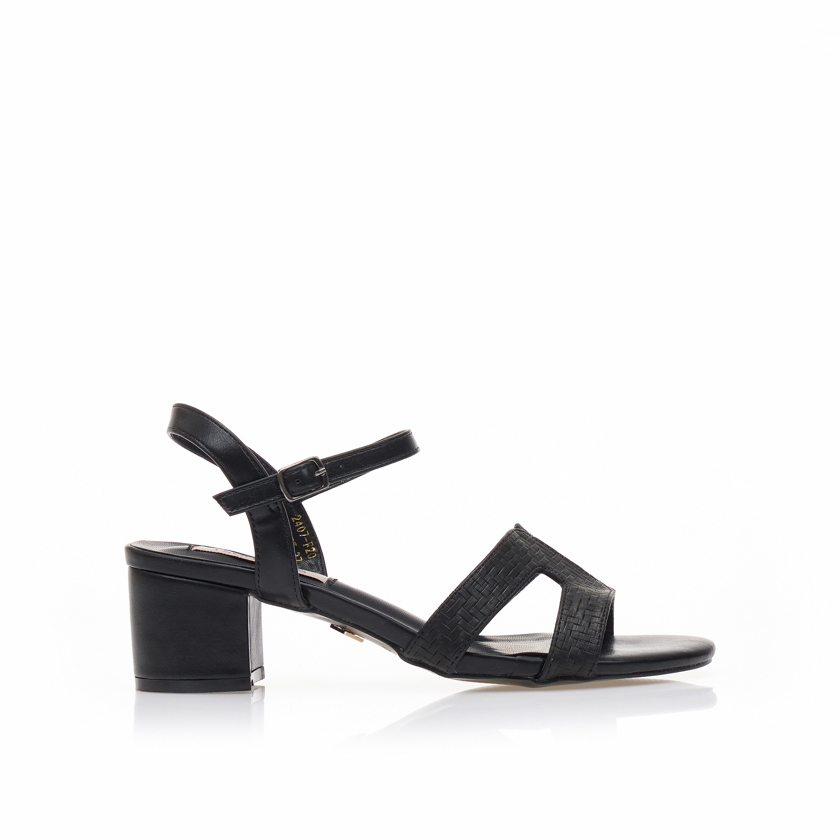 Πέδιλα TSOUKALAS μαύρα δερματίνη με ιδιαίτερη φάσα ΜΑΥΡΟ