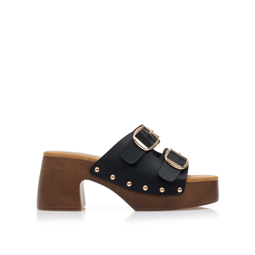 Σαμπό μαύρα δερματίνη με ρυθμιζόμενη φάσα ΜΑΥΡΟ