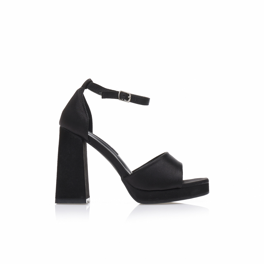 Tsoukalas Πέδιλα μαύρα σατέν με φιάπα ΜΑΥΡΟ