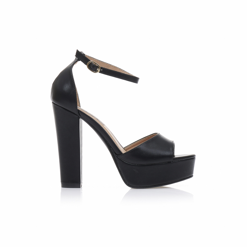 Πέδιλα μαύρα δερματίνη με φιάπα ΜΑΥΡΟ