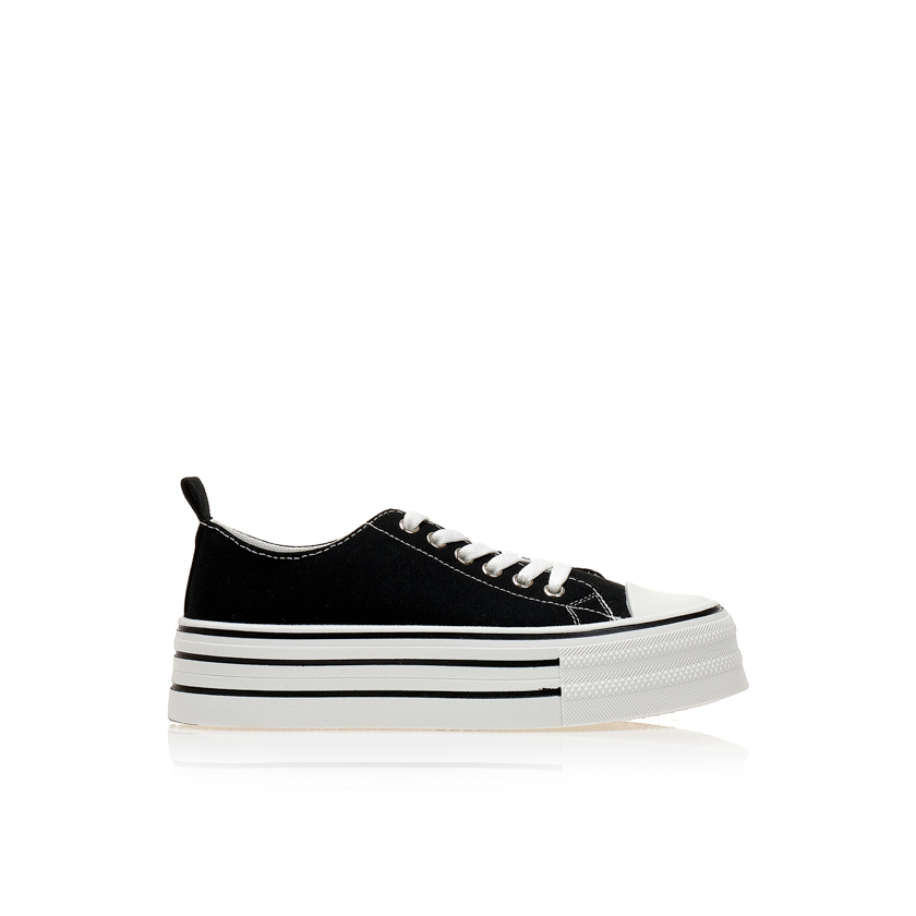 Αθλητικά μαύρα υφασμάτινα δίπατα ΜΑΥΡΟ