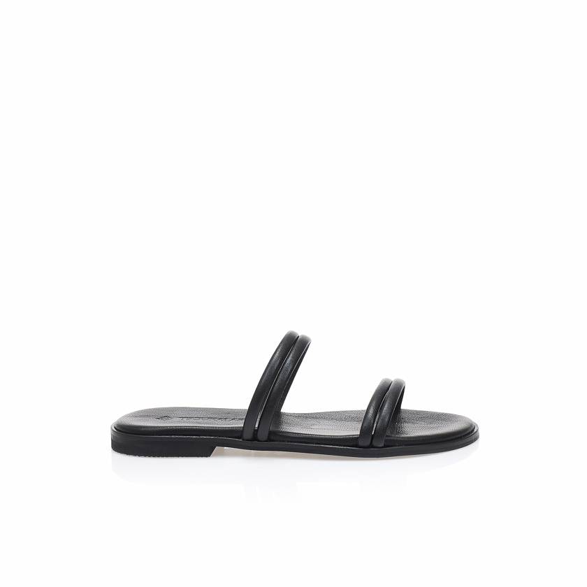 Σανδάλια δερμάτινα χειροποίητα μαύρα με πολλαπλά λουράκια ΜΑΥΡΟ