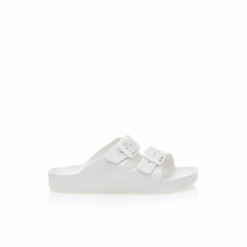 Παντόφλες λευκές λάστιχο με ρυθμιζόμενη φάσα ΛΕΥΚΟ