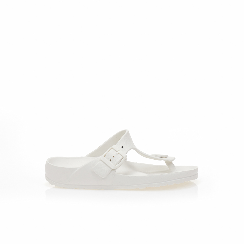 Tsoukalas Σαγιονάρες λευκές λάστιχο με ρυθμιζόμενο λουράκι ΛΕΥΚΟ