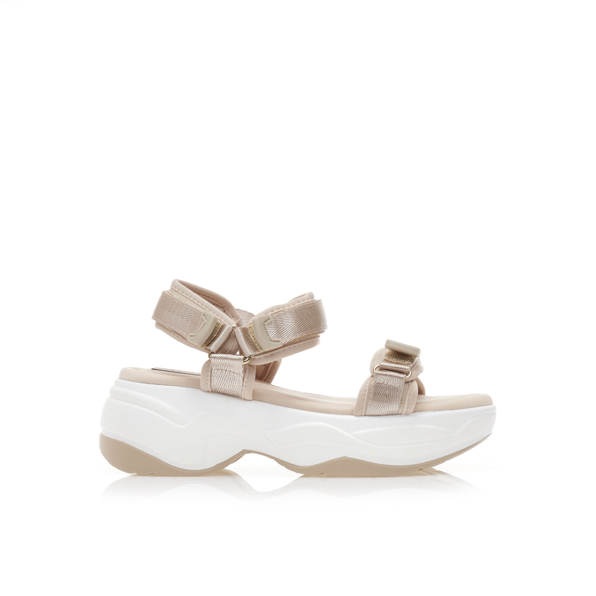 Flatforms μπεζ δερματίνη με σκρατς ΜΠΕΖ