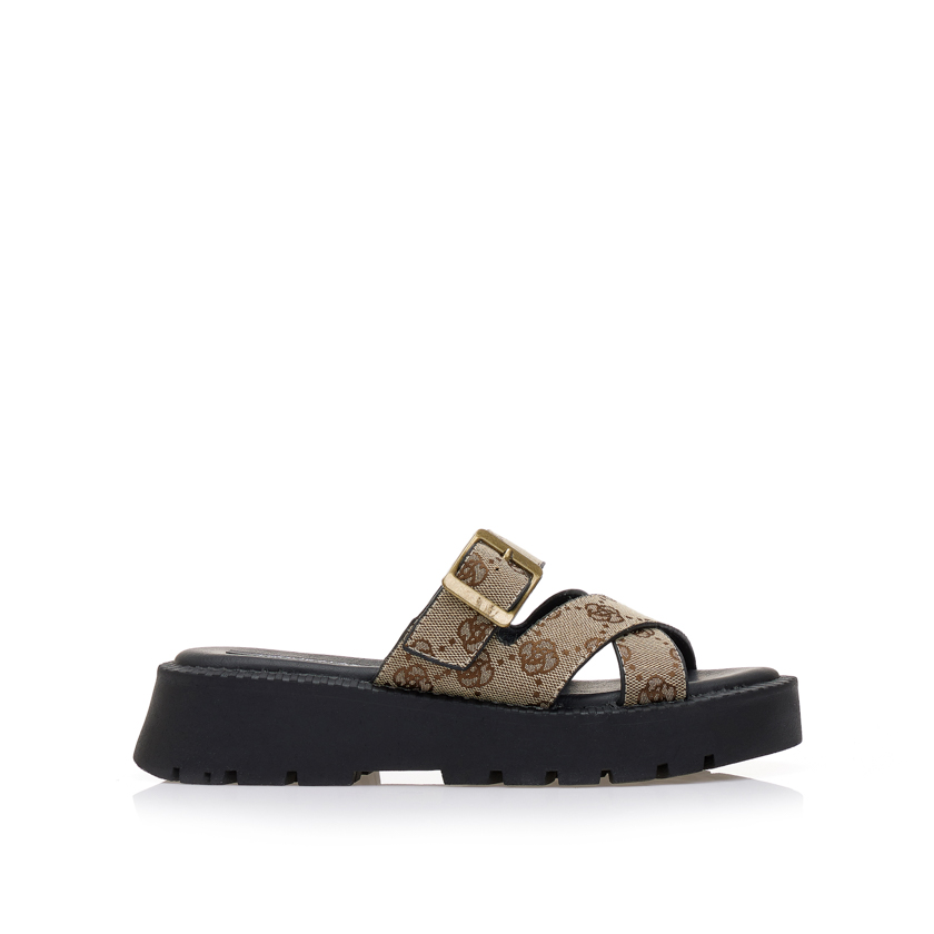 Flatforms πούρο δερματίνη με χιαστί φάσα ΠΟΥΡΟ