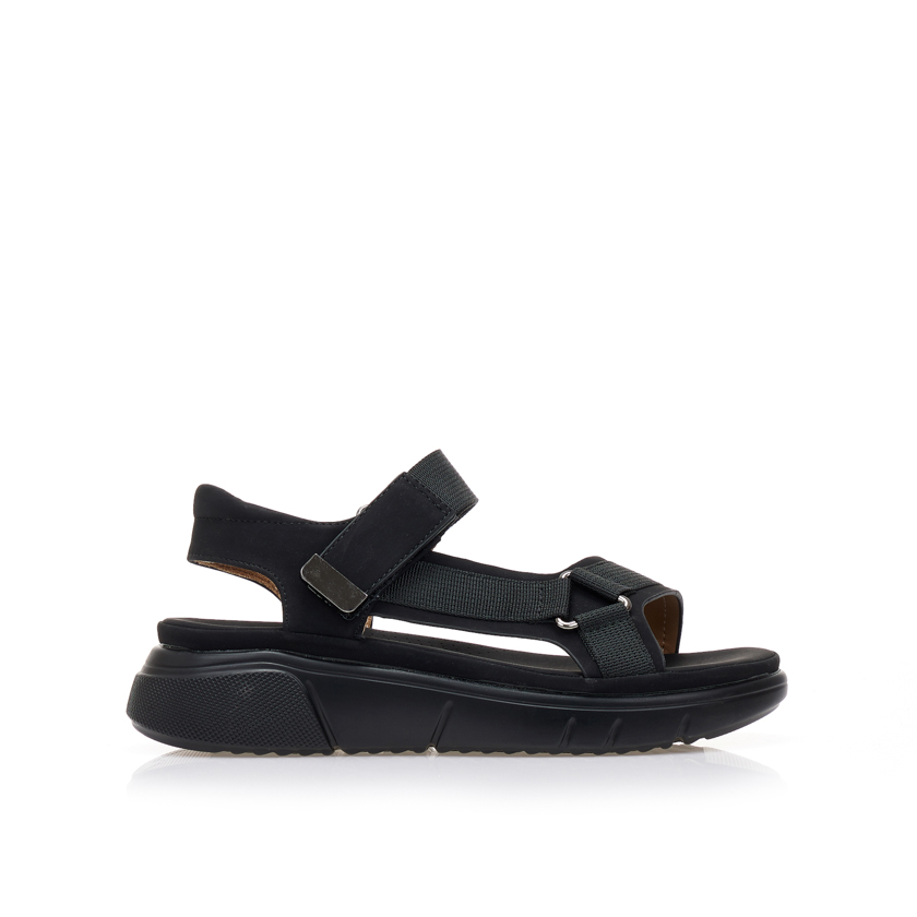 Flatforms μαύρα δερματίνη με σκρατς ΜΑΥΡΟ