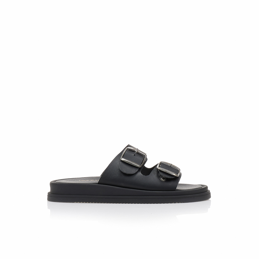 Flatforms μαύρα χειροποίητα δερματίνη με ρυθμιζόμενη φάσα ΜΑΥΡΟ