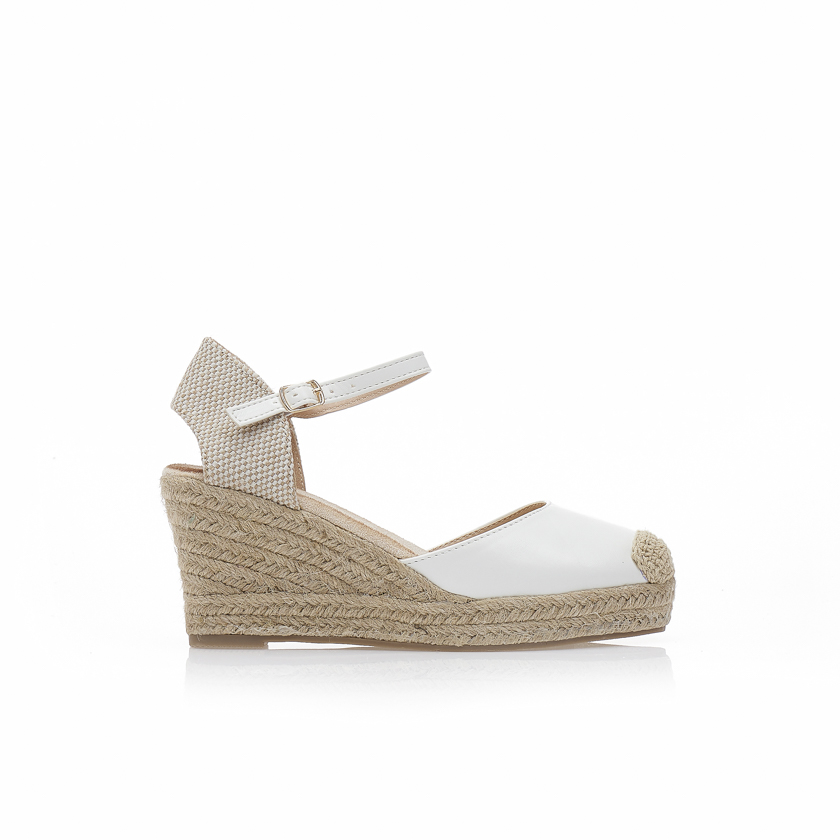 Tsoukalas Εσπαντρίγιες πλατφόρμες λευκές δερματίνη ΛΕΥΚΟ