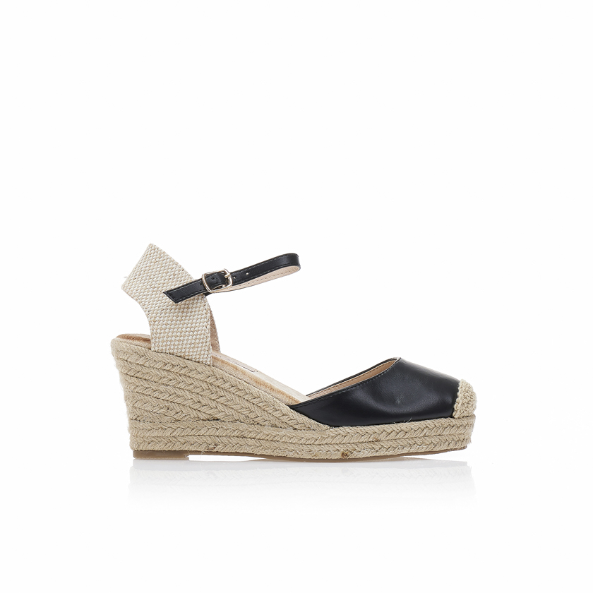 Εσπαντρίγιες πλατφόρμες μαύρες δερματίνη ΜΑΥΡΟ