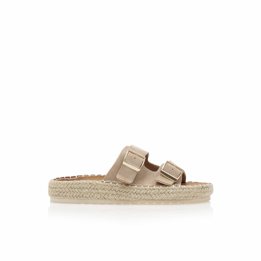 Tsoukalas Εσπαντρίγιες flatforms μπεζ σουέτ ΜΠΕΖ