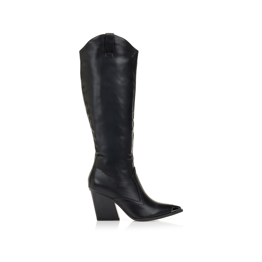 Μπότες cowboy με μεταλλική μύτη ΜΑΥΡΟ