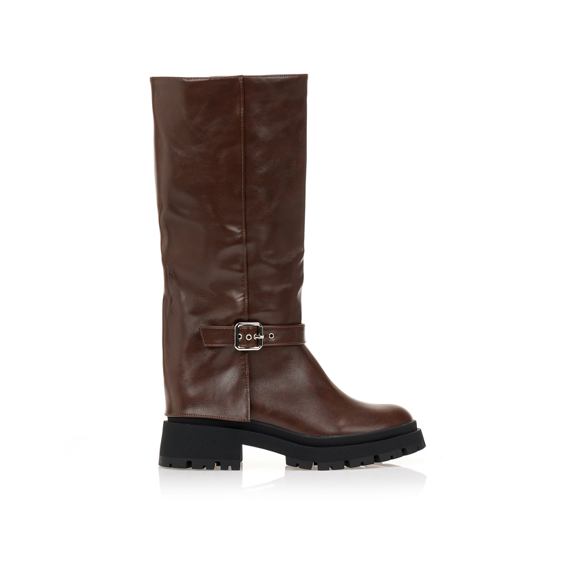 Μπότες καφέ με λουράκι ΚΑΦΕ