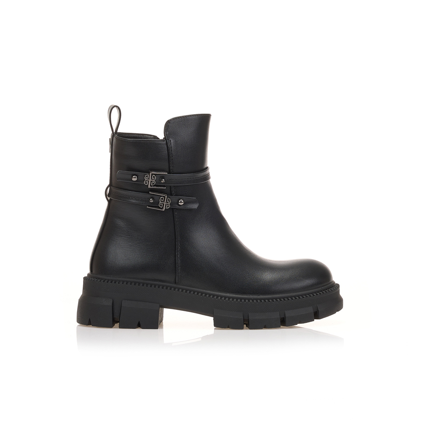 Μποτάκια με τρακτερωτή σόλα ΜΑΥΡΟ