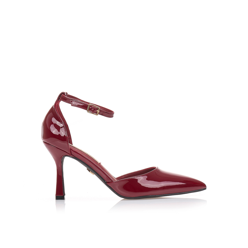 Γόβες μπορντό με ιδιαίτερο άνοιγμα ΜΠΟΡΝΤΟ