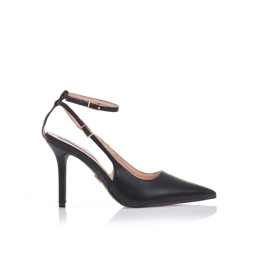 Γόβες μαύρες με μπαρέτα ΜΑΥΡΟ