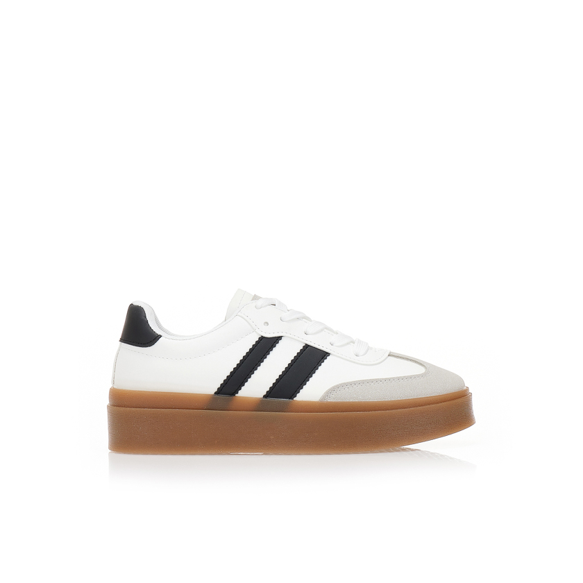 Αθλητικά λευκά δερματίνη με μαύρες λεπτομέρειες ΛΕΥΚΟ