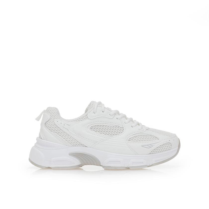 Αθλητικά λευκά υφασμάτινα με λευκές δερματίνη λεπτομέρειες και chunky σόλα ΛΕΥΚΟ