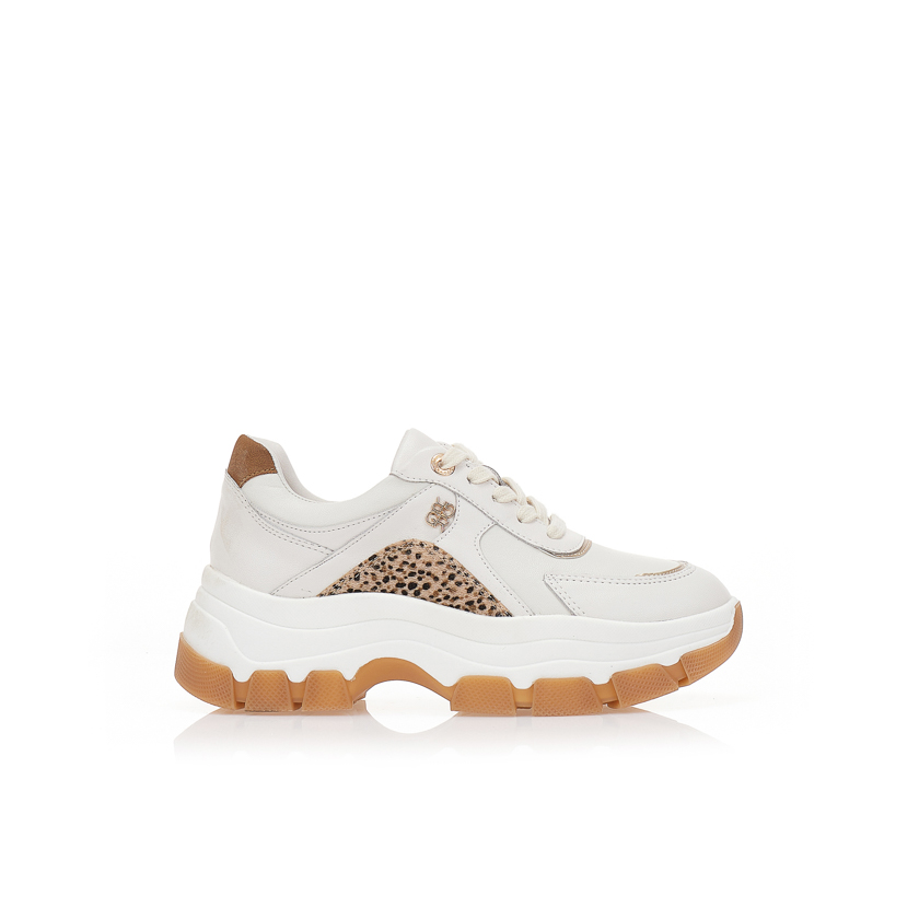 Αθλητικά δίπατα μπεζ με animal print λεπτομέρεια ΜΠΕΖ