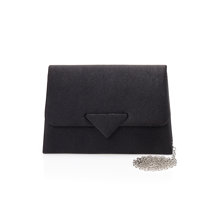 Tsoukalas Τσάντα φάκελος σατέν μαύρη ΜΑΥΡΟ