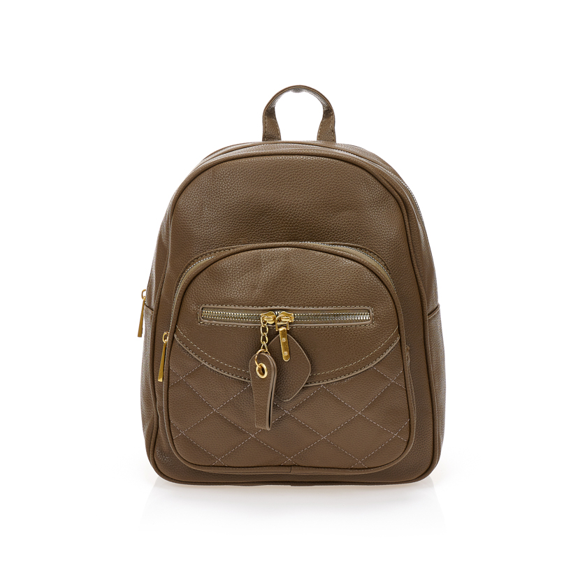 Tsoukalas Τσάντα πλάτης πράσινο δερματίνη με πολλαπλές θήκες ΠΡΑΣΙΝΟ