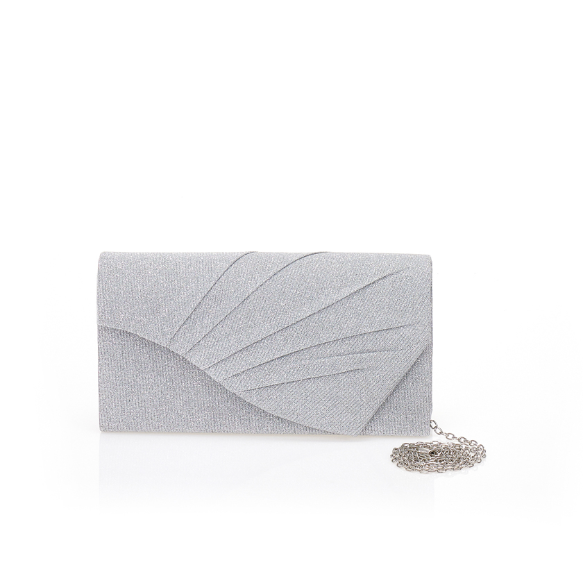 Tsoukalas Τσάντα φάκελος ασημί λούρεξ ΑΣΗΜΙ