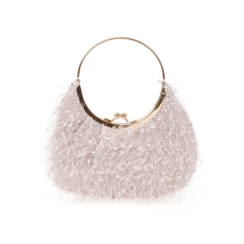 Tsoukalas Τσάντα χειρός nude με κρόσια NUDE