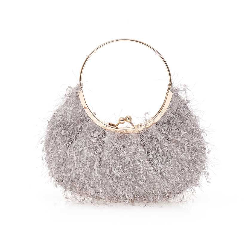 Tsoukalas Τσάντα χειρός γκρι με κρόσια ΓΚΡΙ