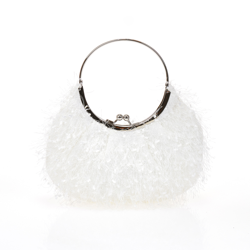 Τσάντα χειρός λευκή με κρόσια ΛΕΥΚΟ