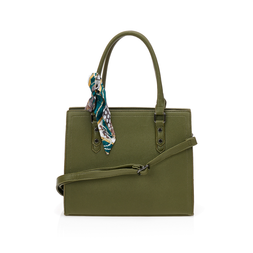 Τσάντα πράσινη με διακοσμητικό φουλάρι ΠΡΑΣΙΝΟ