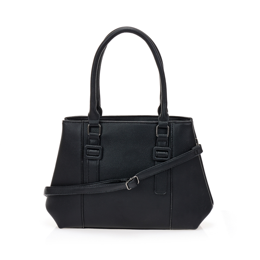 Μαύρη τσάντα από συνθετικό δέρμα ΜΑΥΡΟ