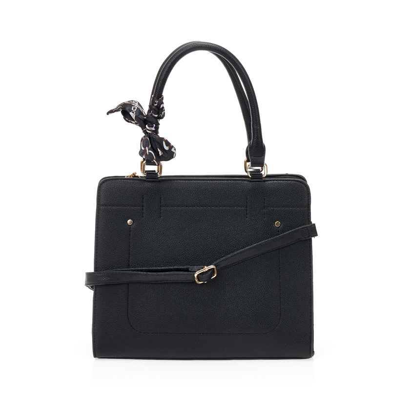 Tsoukalas Τσάντα μαύρη με μαντήλι ΜΑΥΡΟ