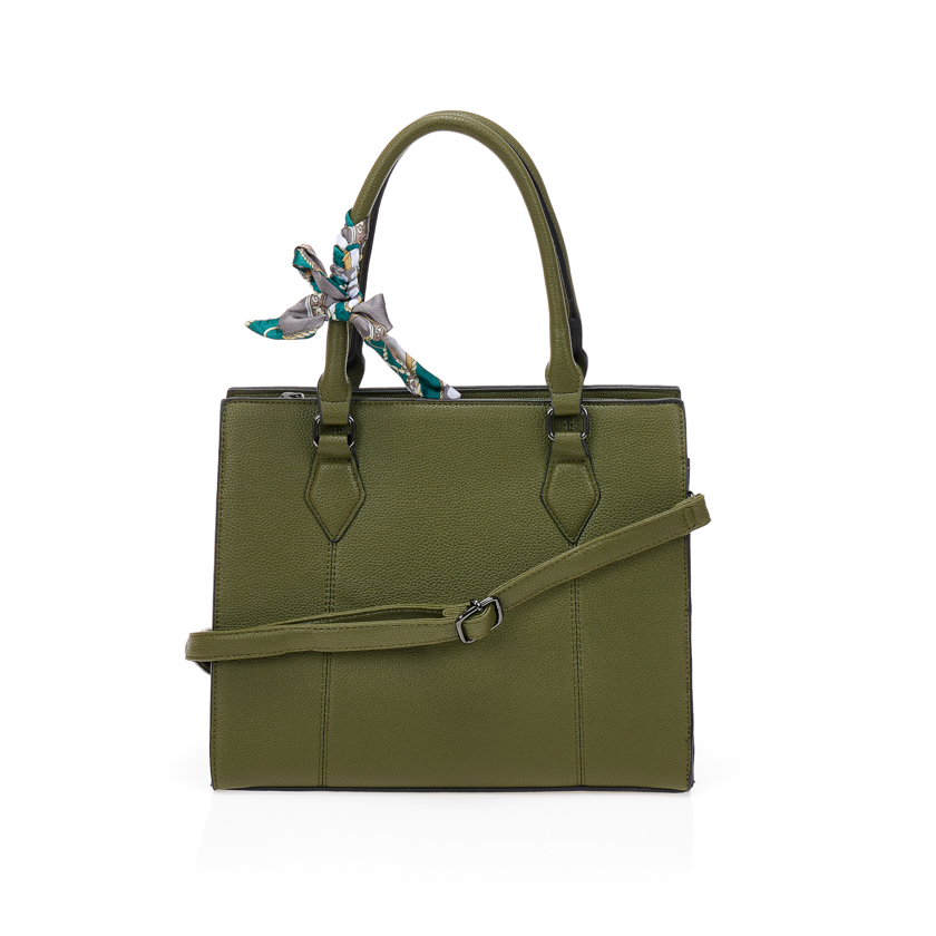 Tsoukalas Πράσινη τσάντα ώμου με διακοσμητικό μαντήλι ΠΡΑΣΙΝΟ