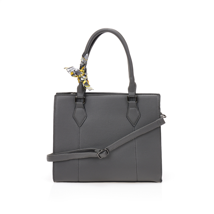 Tsoukalas Γκρι τσάντα ώμου με διακοσμητικό μαντήλι ΓΚΡΙ