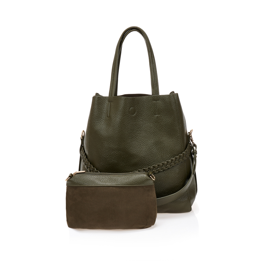 Τσάντα με τσαντάκι χειρός ΠΡΑΣΙΝΟ