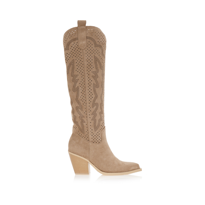 Μπότες cowboy με διάτρητες λεπτομέρειες ΠΟΥΡΟ