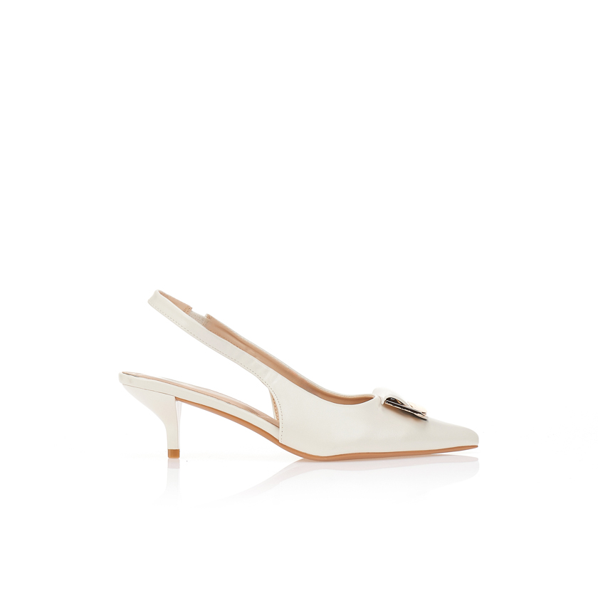 Γόβες slingback με χρυσή αγκράφα ΜΠΕΖ