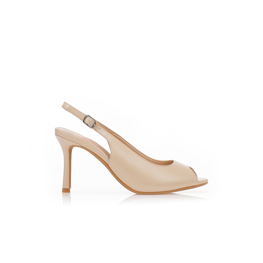 Γόβες slingback peep-toe NUDE