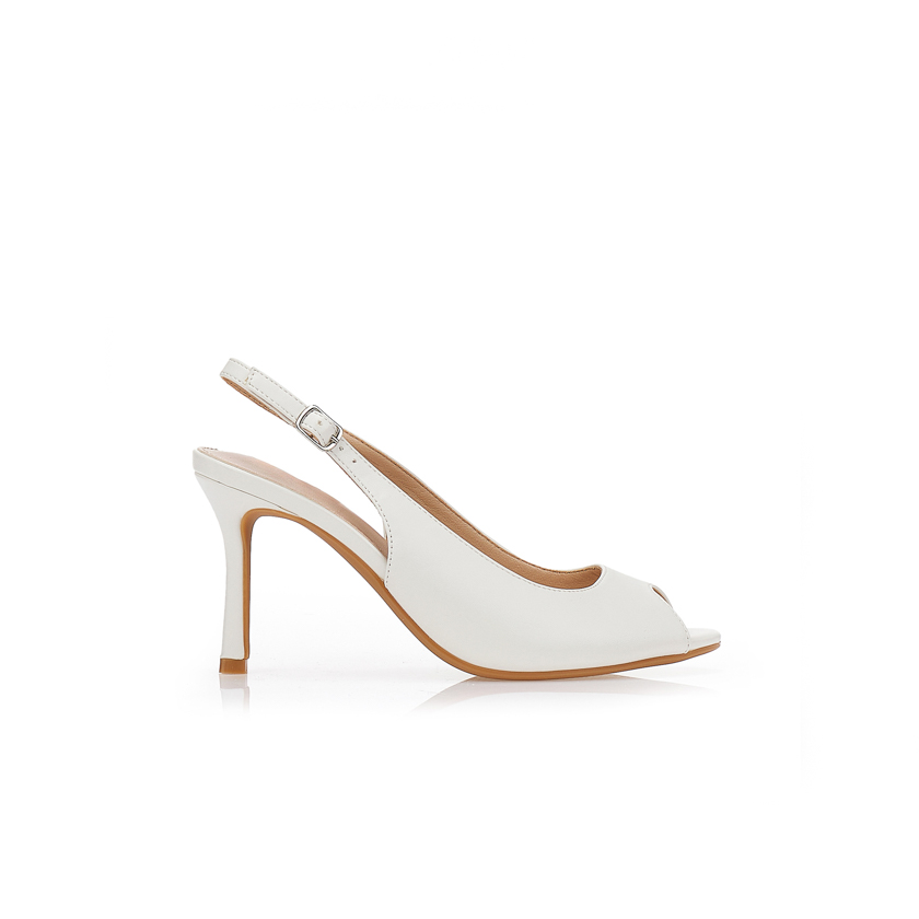 Γόβες slingback peep-toe ΛΕΥΚΟ