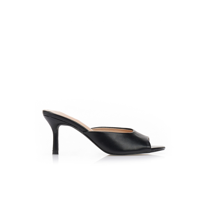 Γόβες mules δερματίνη ΜΑΥΡΟ