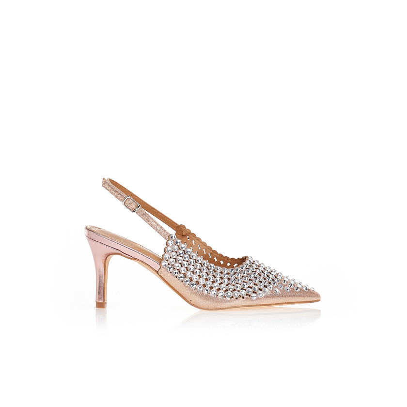 Γόβες με λαμπερά στρας ΜΠΡΟΝΖΕ