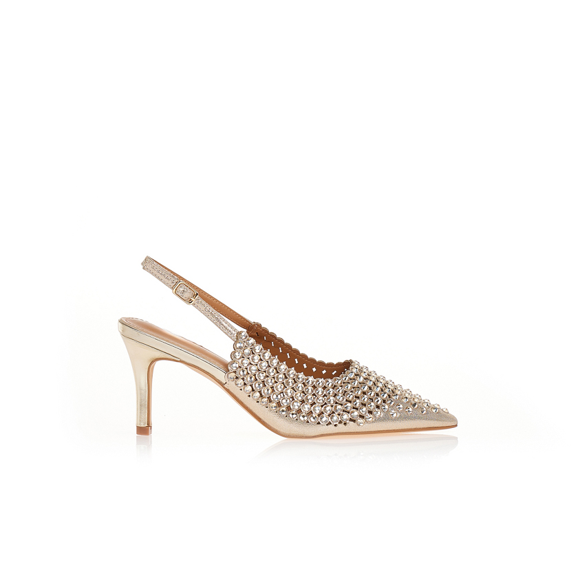 Γόβες με λαμπερά στρας ΧΡΥΣΟ